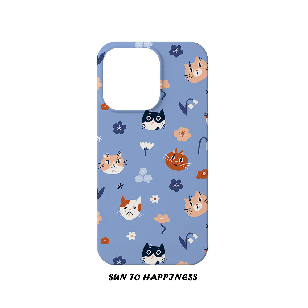日韩小清新可爱猫咪适用苹果15PROMAX手机壳菲林iphone14plus硬壳13mini12原创小众个性趣味萌系治愈动漫全包