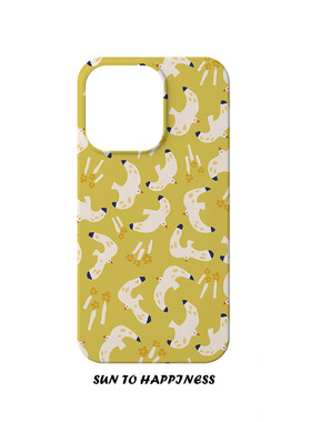 原创海鸥小清新插画适用苹果16PROMAX菲林手机壳IPHONE15PLUS/13/14日韩小众艺术二合一全包边硅胶防摔保护女