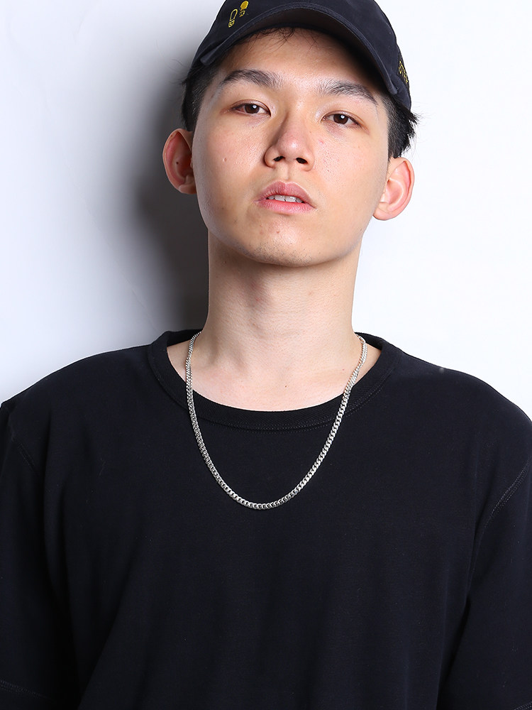 RUIBEILA 실버 목걸이 남성용 개성 트렌디 남성 힙합 쿠바 체인 두껍고 다재다능한 990 체인