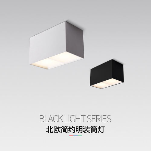 极简明装筒灯双头客厅防眩