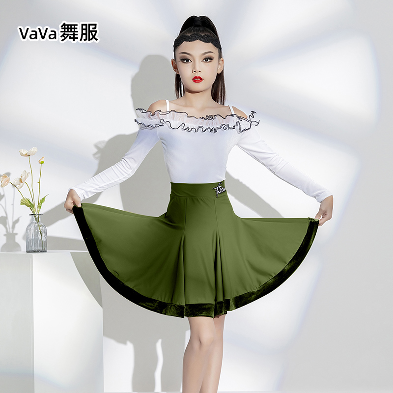 拉丁舞服女儿童表演练功服套装