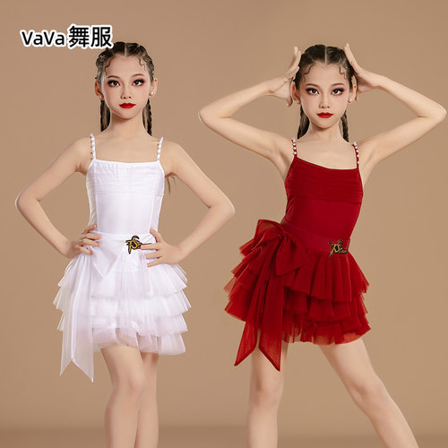 vava高档新款拉丁舞服装儿童女定制成年人舞蹈服练功服比赛演出服