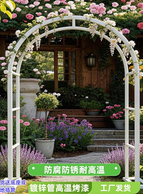 拱门花架爬藤架花园月季花支架铁线莲绿萝植物架户外花门庭院装饰