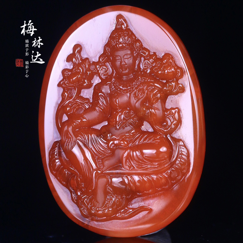 梅林达旗舰店天然南红玛瑙吊坠