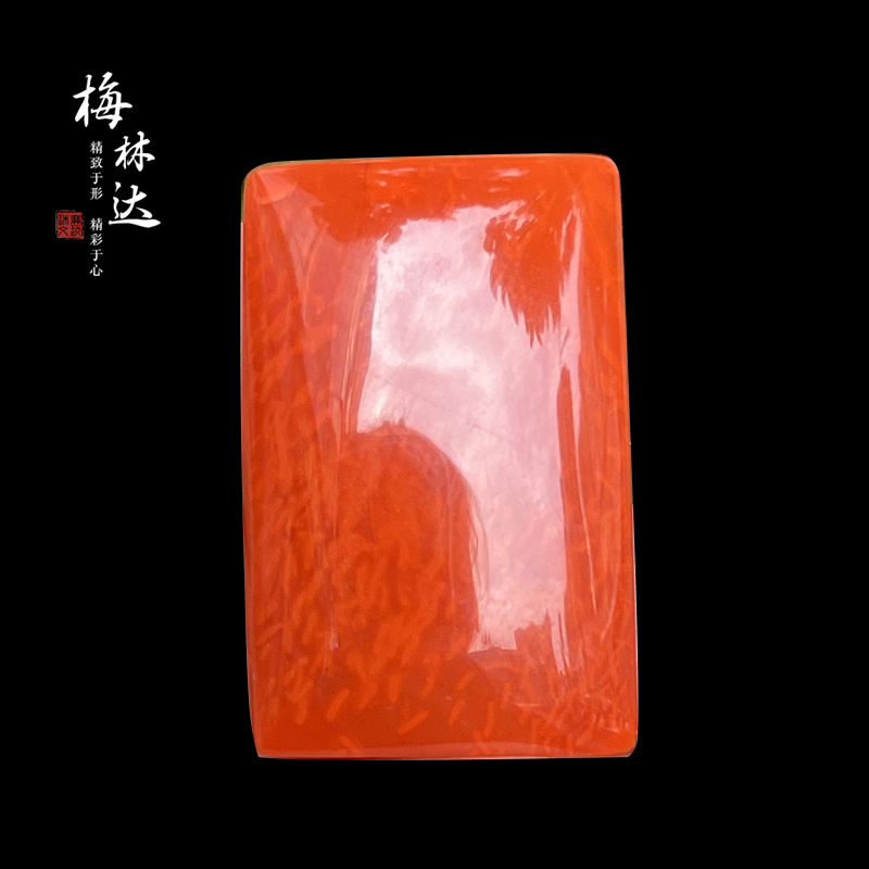 Melinda/梅林达【缨慕】天然南红玛瑙吊坠苏工精雕平安无事牌挂件