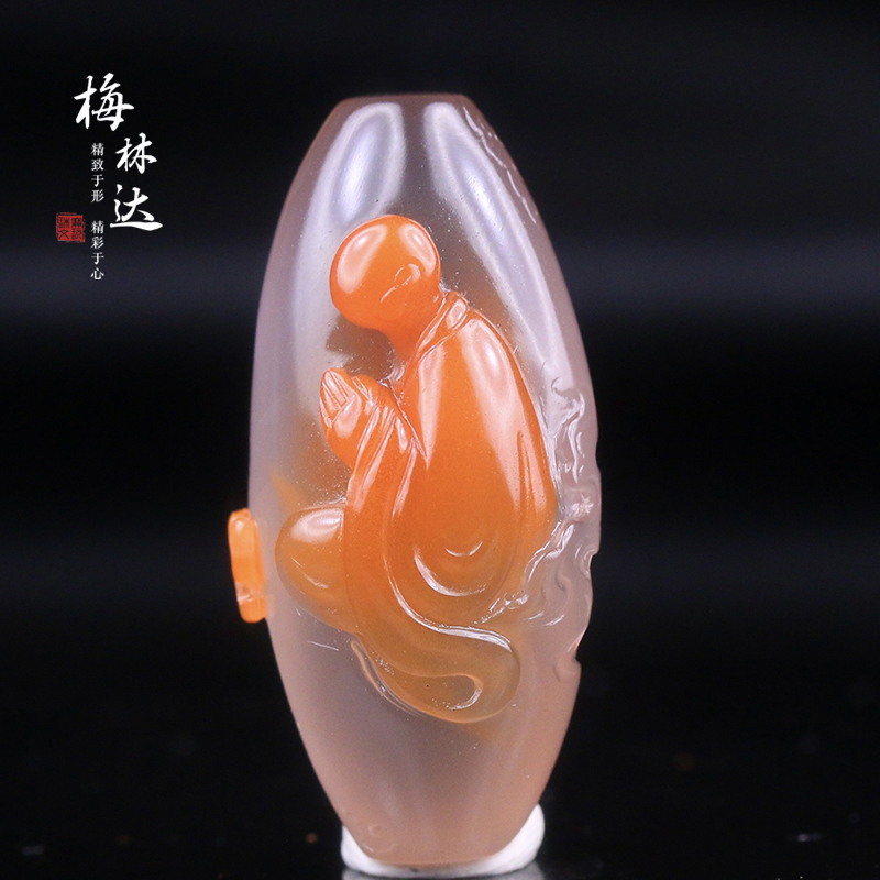 Melinda/梅林达【空蒙】天然南红玛瑙吊坠苏工精雕无相佛玉石挂件