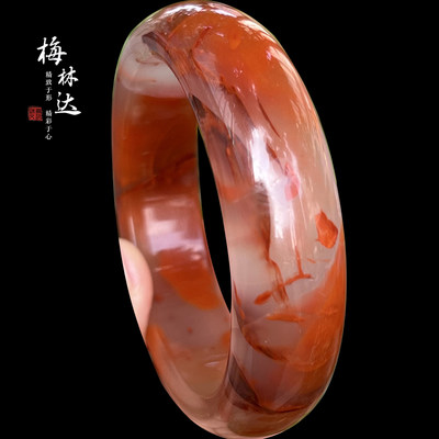 梅林达旗舰店天然南红玛瑙手镯