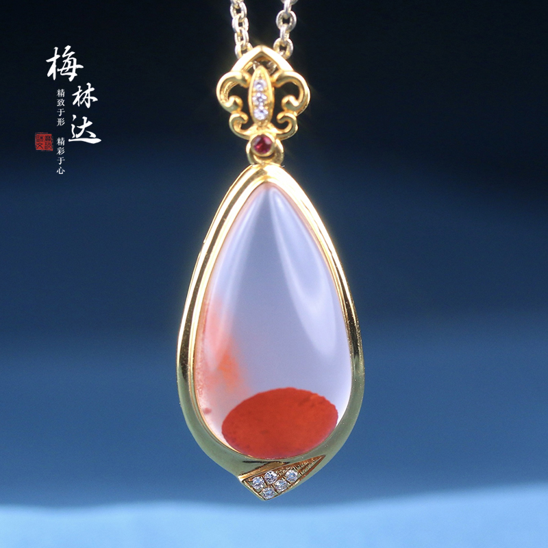 梅林达旗舰店天然南红玛瑙吊坠