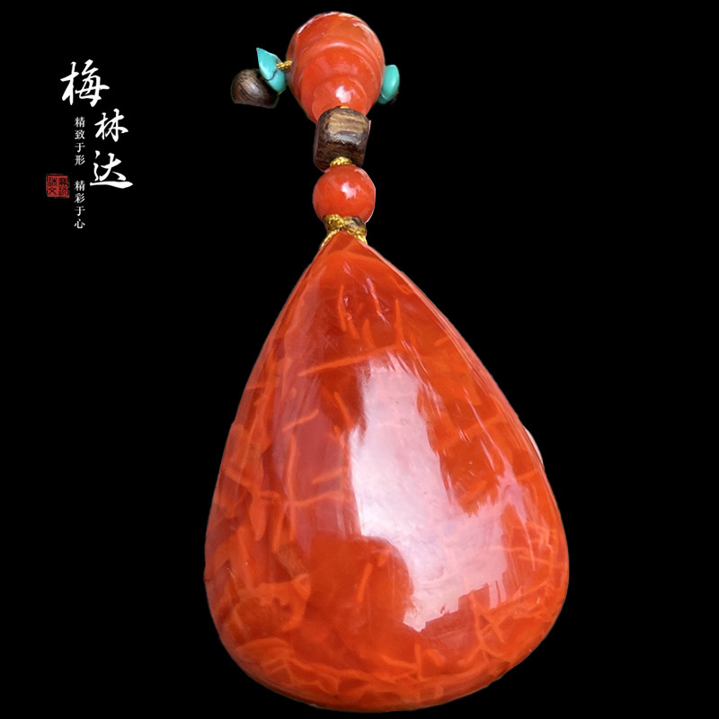 梅林达旗舰店天然南红玛瑙吊坠