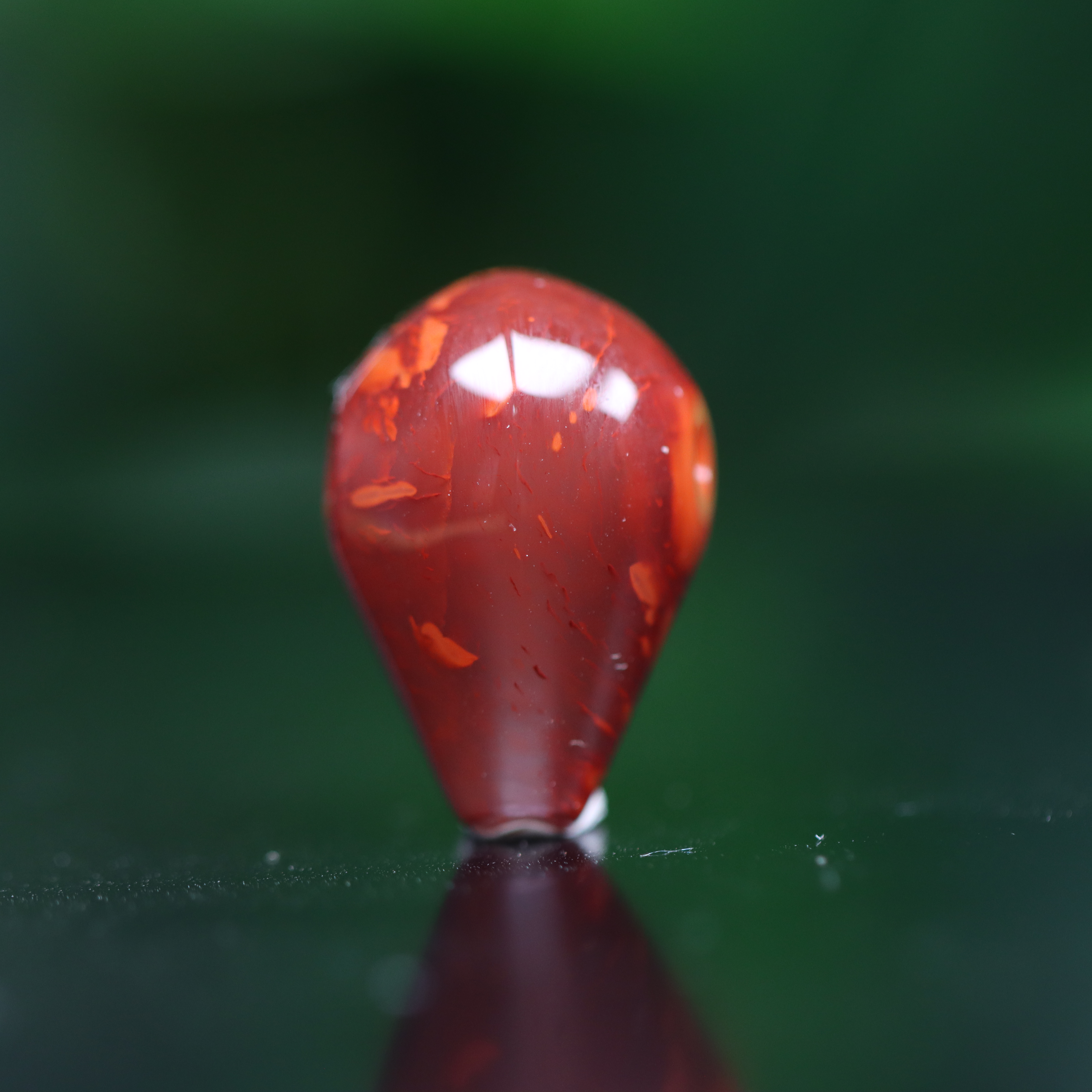 梅林达天然南红火焰纹三通