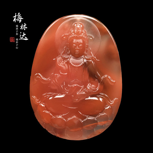 梅林达旗舰店天然南红玛瑙吊坠