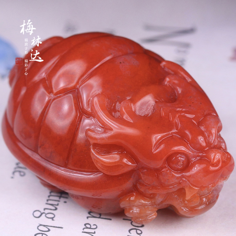 Melinda/梅林达【镇岳】天然南红玛瑙吊坠苏工精雕瑞兽龙龟玉坠男
