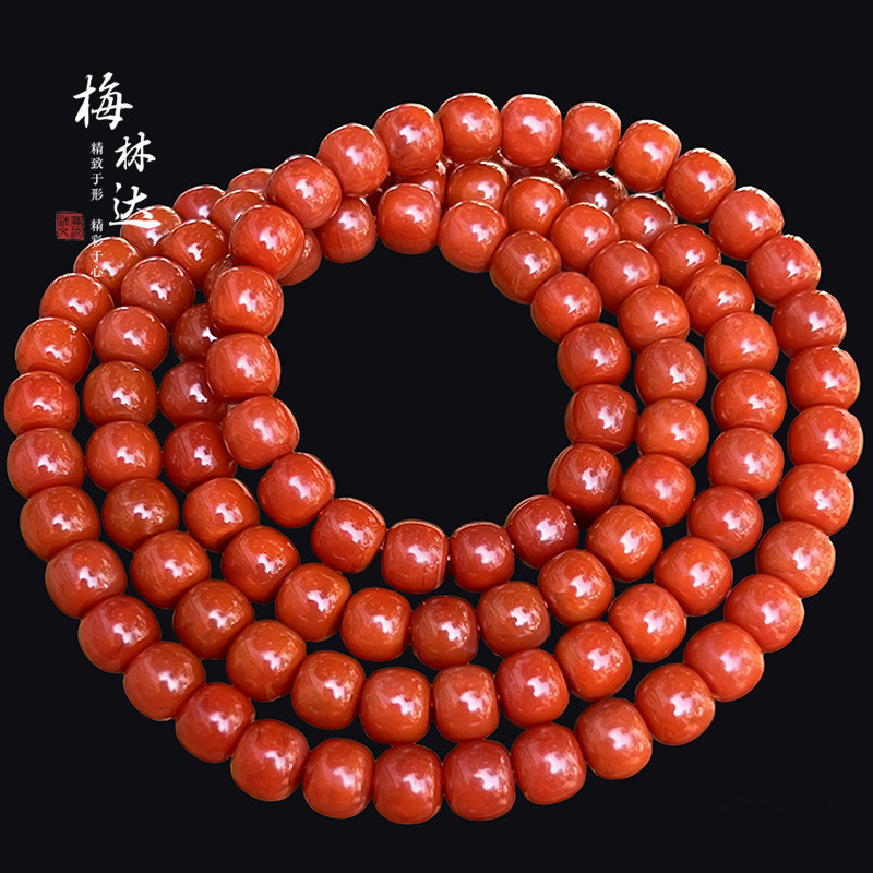 Melinda/梅林达【兴彤】天然南红玛瑙项链精工老型柿子红玉石项链