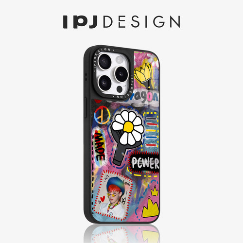 IPJ潮酷GD权志龙雏菊涂鸦冰川纹磁吸手机壳17适用于iphone16promax苹果15PRO手机壳13卡通14套12潮流防摔