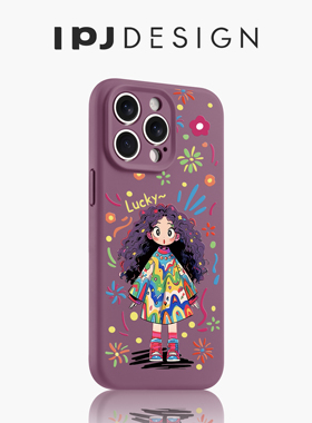 IPJ个性烟花爆炸头女孩液态手机壳17适用于iphone16promax苹果15PRO手机壳13卡通14套12硅胶防摔