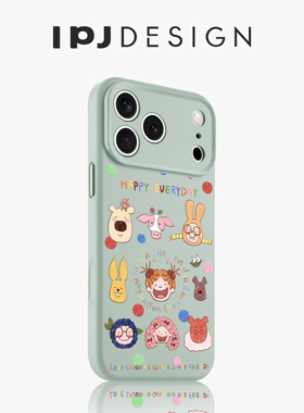 IPJ多巴胺涂鸦爱笑的女孩液态手机壳17适用于iphone16promax苹果15PRO手机壳13卡通14套12硅胶防摔