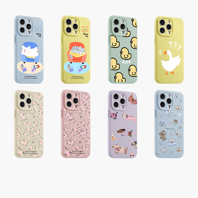 【李佳琦直播间】IPJ夏日简约卡通可爱鸭子手机壳适用于iphone16promax苹果15PRO手机壳13卡通14套12防摔
