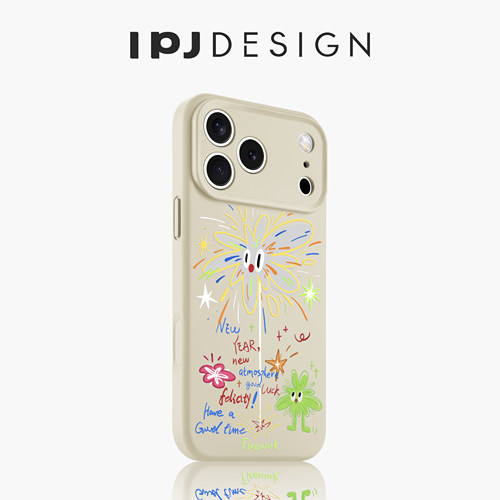IPJ创意仙女棒烟花液态手机壳17适用于iphone16promax苹果15PRO手机壳13卡通14套12硅胶防摔