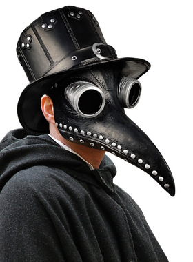 瘟疫医生面具万圣节赛博朋克防毒恐怖鸟嘴面罩乌鸦头套帅气帽子男