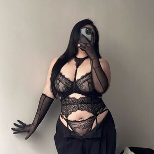 黑色重工绑带显瘦鱼骨蕾丝套装 性感文胸套装 胖老婆法式 大码