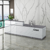 前台接待台转角奶茶店吧台网红大型商用柜台桌烤漆现代简约收银柜