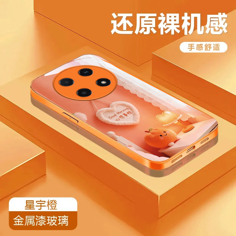 心想事成适用于OPPOA5Pro金属漆玻璃壳全包A5X卡通A5活力版潮流A5 5g手机壳彩绘可爱保护套防摔