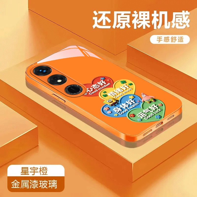 啥都好适用于荣耀畅玩40金属漆玻璃壳全包40Plus手机壳20潮流30Plus保护套可爱彩绘防摔卡通