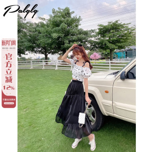 吊带百搭白衬衫 上衣一字肩碎花吊带衬衣小清新短袖 女 夏季 2022新款