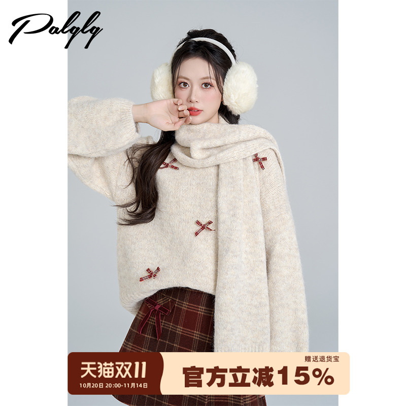 慵懒风宽松套头毛衣女显瘦外穿