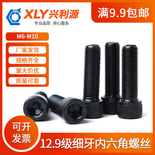 高强度细牙内六角圆柱头螺丝钉