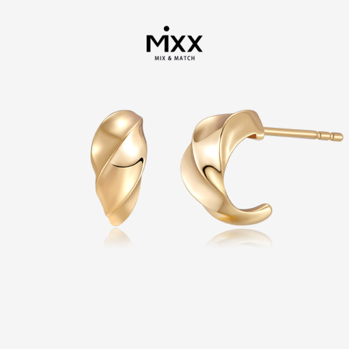 Mixx925银牛角包耳钉耳环