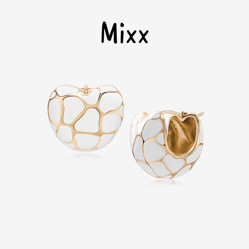 Mixx靡诗925银针动物纹理永恒玫瑰金色耳环,饰品/流行首饰/时尚饰品新,耳钉,淘宝优惠券,粉丝福利购,淘宝优惠卷