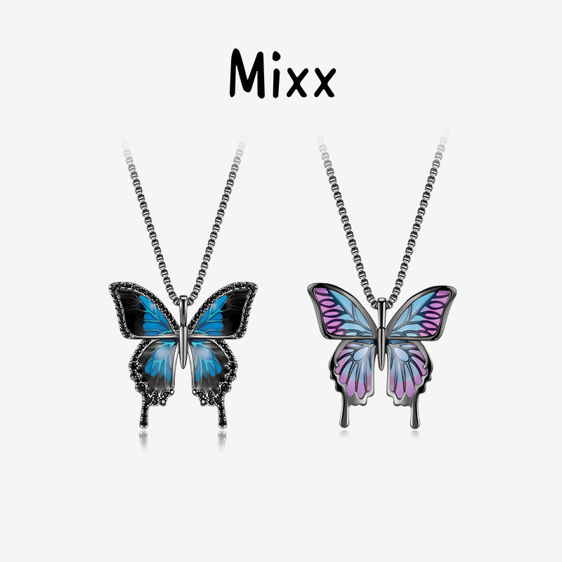 mixx靡诗蝴蝶锁骨链浅春系搭配