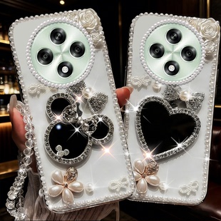 2026马年镶钻化妆镜适用OPPOA3 5G手机壳保护套R11sPlus高级感A3化妆R11Plus女款A5x硅胶K1透明K9s新年款A3i