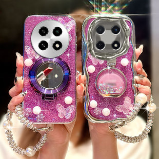 紫色爆闪带支架适用OPPOA2Pro手机壳简约FindX8S 5水钻A53保护套A72 全包A5外壳R15标准版 防摔7高级感A95新款