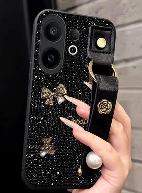 2026马年红色新款腕带适用vivoS30手机壳结婚Y200i名媛Y100软S5网红X90外壳S7带支架S30mini喜庆Y200GT高级感