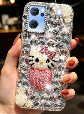 奢华闪钻KT猫适用OPPOReno15手机壳网红4/2026年RENO6PRO可爱12女款5 保护套7se新品8+小众10软壳9+新款9卡通