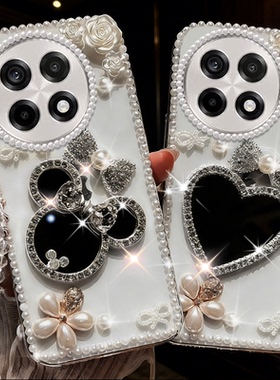 2026马年镶钻化妆镜适用oneplus1+一加ace6手机壳外壳AcePro新品ace3Pro本命年ACE6T高级感13T防摔9化妆Ace2