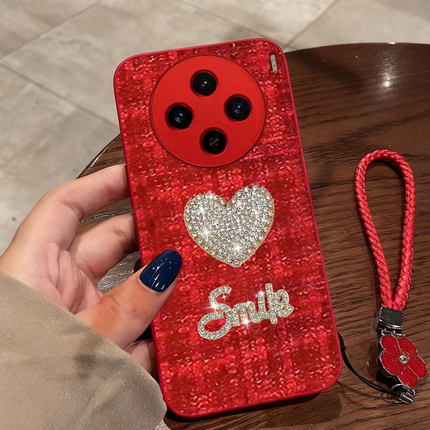 红色本命年布艺小香风适用vivoX100手机壳春节8冬天9结婚X80本命年X80喜庆X200防摔X70/2026年X30过年X100S