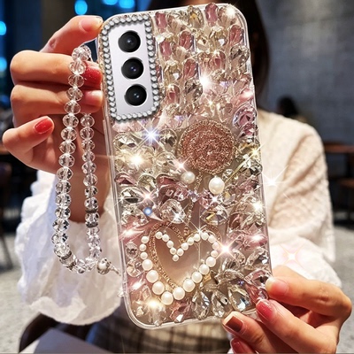 高级满钻上档次适用三星GalaxyS26手机壳水钻A82 5G外壳A26保护套S21Plus女款S21FE夏天A32 4G新款A24防摔