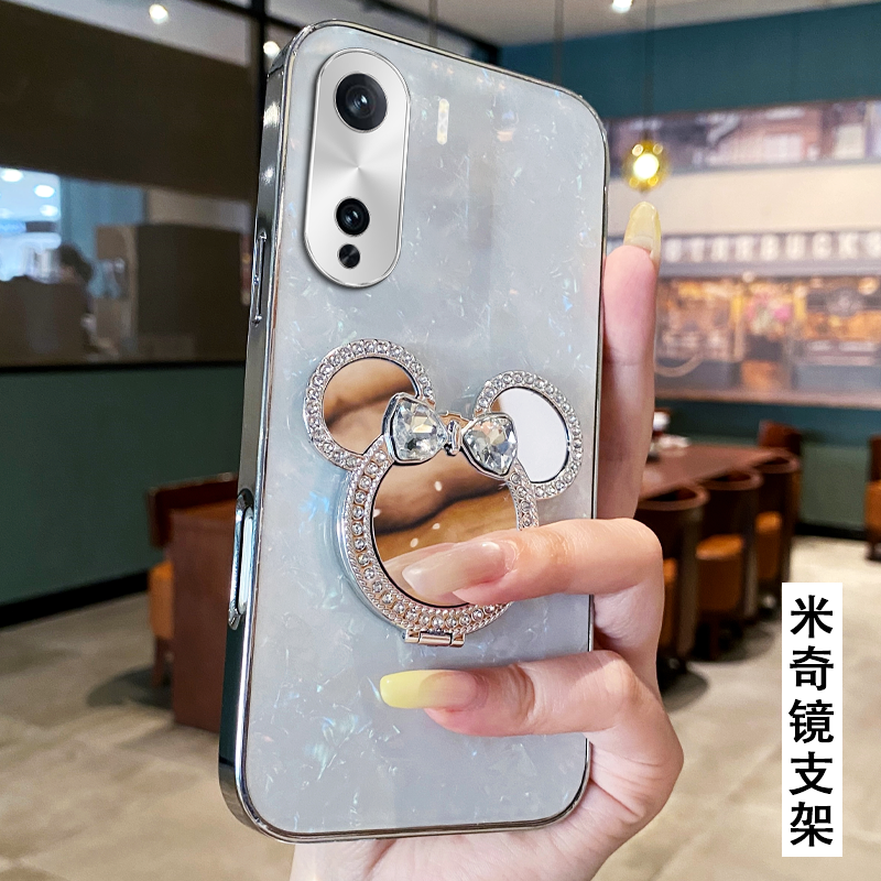 卡通贝壳镜子支架适用iQOONeo10手机壳/2025年Z9Turbo外壳z10turbo防摔11全包12女款10新款5高级感7保护套13