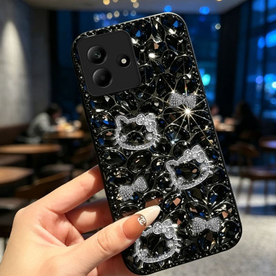 黑色满钻镶钻适用Redmi红米Note14手机壳秋冬15外壳12/2026年10X 4G防摔8女款K100max软壳12+全包17PRO水钻
