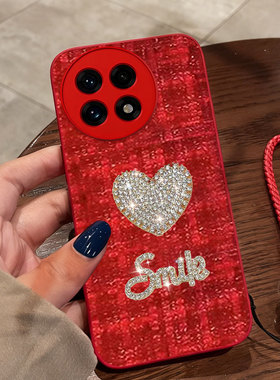 红色本命年布艺小香风适用oneplus1+一加13手机壳喜庆9Pro结婚10R/2026年11名媛5喜庆5Pro保护套2V外壳Pro