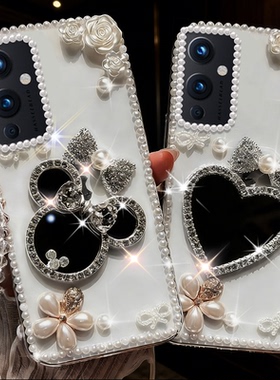 2026马年镶钻化妆镜适用oneplus1+一加9手机壳新年款12新品8硅胶ace3网红10Pro全包11防摔Ace2透明9RT保护套