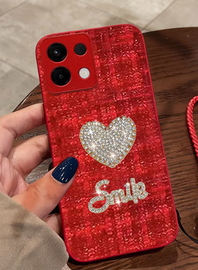 红色本命年布艺小香风适用OPPOK13手机壳/2026年k7结婚K13s春节K12冬天k1本命年A5 过年A5防摔k5名媛A5全包