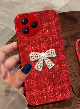 红色喜庆布艺适用小米Civi5Pro手机壳防摔17春节12冬天12本命年10外壳11过年3名媛11/2026年Turbo3秋冬1S结婚