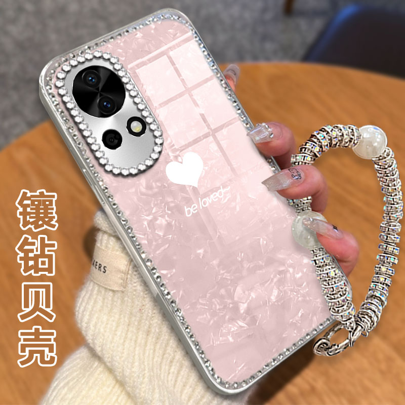 高级感电镀贝壳纹镶钻  不掉漆 不掉色