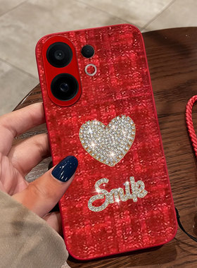 红色本命年布艺小香风适用vivoS30手机壳保护套S10结婚V27全包S15e春节T1x本命年S7e活力版外壳S18/2026年V27