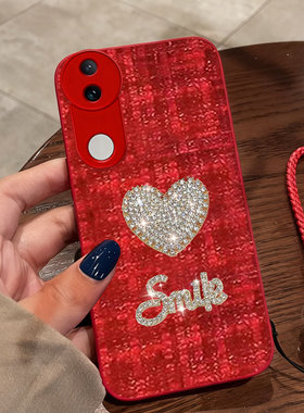 红色本命年布艺小香风适用vivoS20手机壳保护套S15秋冬T1x/2026年V27春节S6防摔S10全包T1冬天S50本命年S10