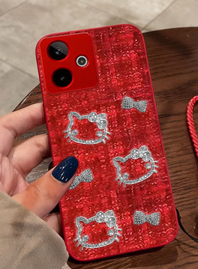 红色本命年布艺小香风适用真我GT8手机壳过年10春节V11/2026年11冬天12X喜庆 5G秋冬真我8外壳12喜庆11+